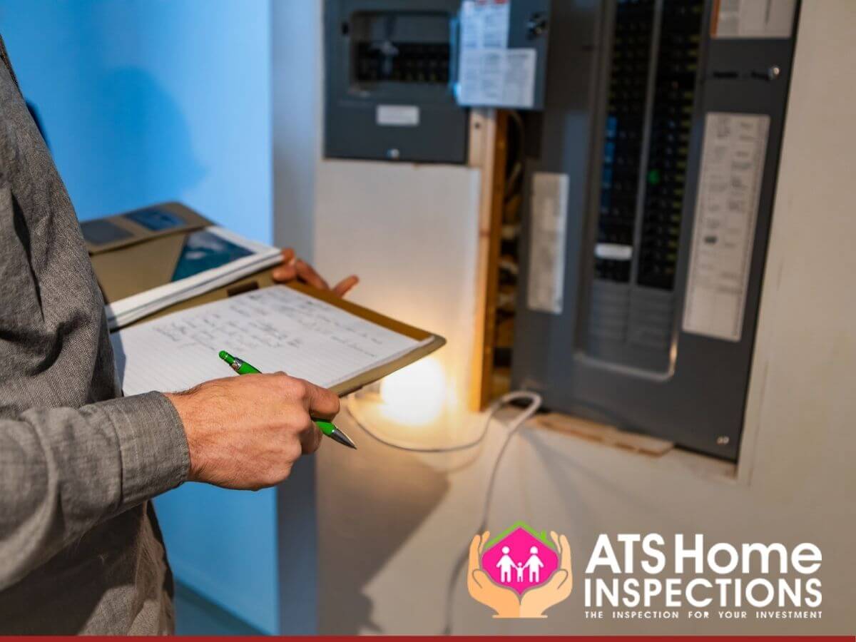 Home inspector performing an energy audit